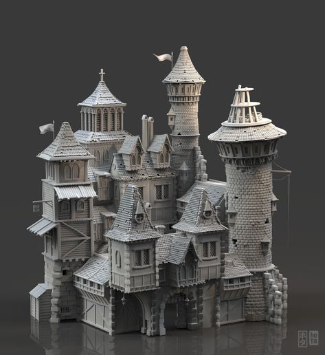 Castle, Hota Aisa on ArtStation at https://www.artstation.com/artwork/lVeAVo 3d Castle, Planet Coaster, Surface Modeling, Gundam Wallpapers, Lego Castle, Medieval Houses, Building Concept, 3d Building, Wargaming Terrain