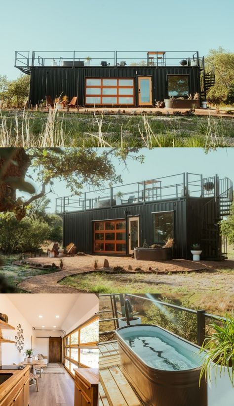 Shipping Container Homestead, Storage Container Tiny Home, 40 Ft Shipping Container Home, Shipping Container Cabin Ideas, Shipping Container Patio, Small Shipping Container Homes, Shipping Container Gym, Storage Container Homes Plans, Luxury Shipping Container Homes