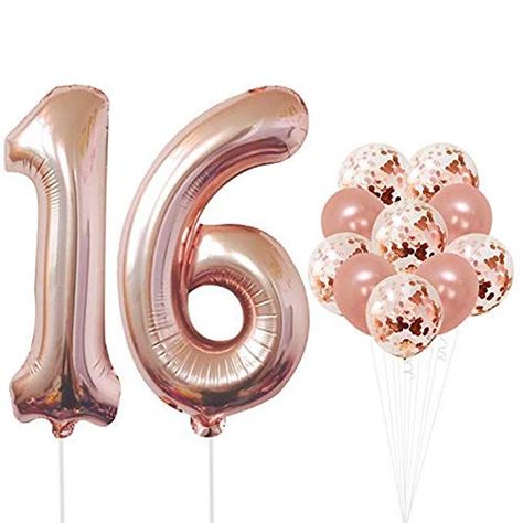 Galentine's is for the Girls: How to Host a Rose Gold + Blush-Hued Party! | Green Wedding Shoes Gold Sweet 16, Sweet 16 Party Decorations, 16th Birthday Decorations, 16 Balloons, Happy Birthday Girls, Rose Gold Balloons, Rose Gold Party, Sweet 16 Birthday Party, Sweet 16 Parties