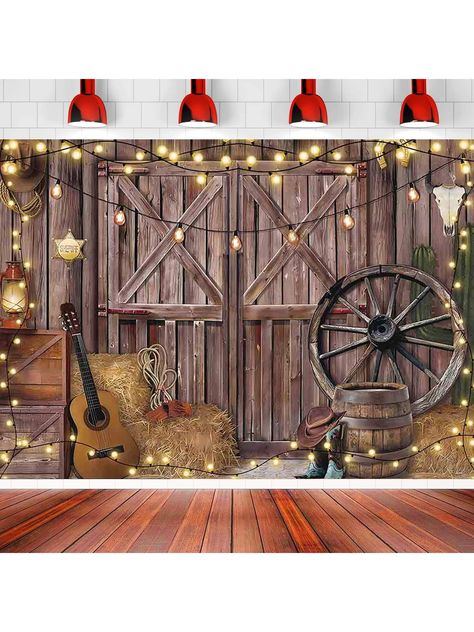 Cowboy Backdrop, Western Party Decorations, Barn Backdrop, Cowboy Theme Party, Rodeo Party, Country Party, Western Birthday, Western Theme Party, Kids Birthday Party Decoration