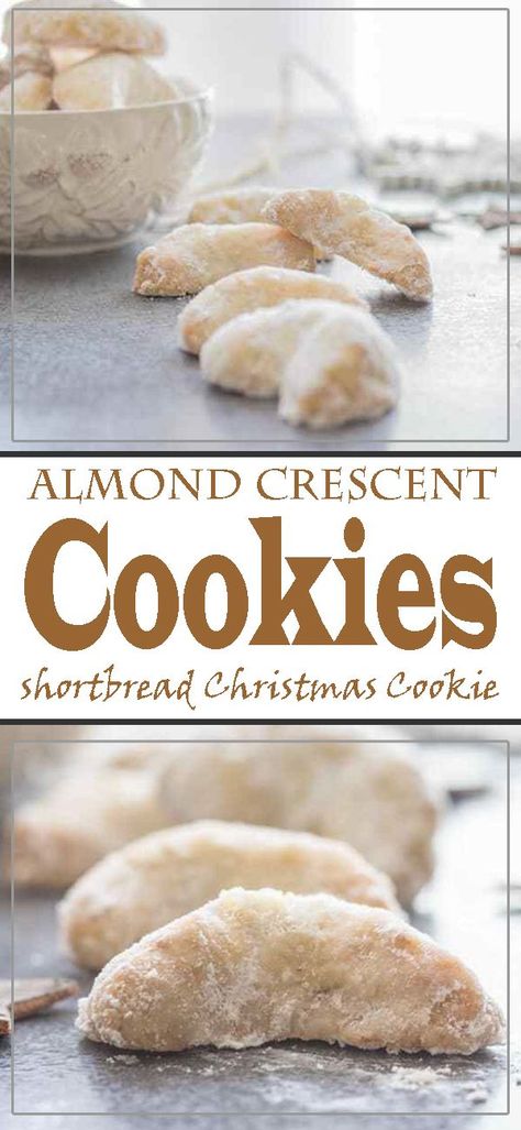 Shortbread Cake, Almond Crescent Cookies, Cookies Shortbread, Meltaway Cookies, Crescent Cookies, Shortbread Cookies Christmas, Super Cookies, Almond Shortbread Cookies, Almond Meal Cookies