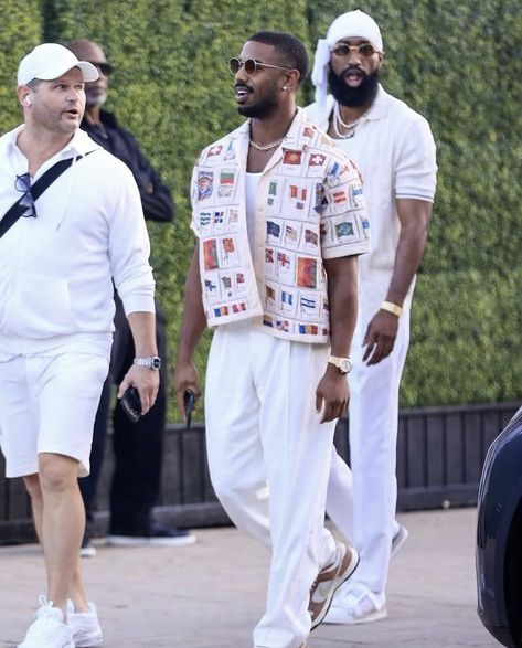 Michael B Jordan Street Style, Black Men Easter Outfit, Michael B Jordan Outfits Casual, Michael B Jordan Outfits Fashion Styles, Brunch Outfits Men, Men’s Brunch Outfit, Mens Brunch Outfit Summer, Micheal B Jordan Outfit, Brunch Outfit Black Men