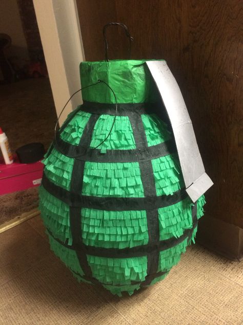 Grenade Piñata Birthday Board Ideas, Halo Birthday Parties, Army Party Decorations, Army Themed Birthday, Soldier Party, Halo Party, Camo Birthday Party, Army Birthday Parties, Camo Party