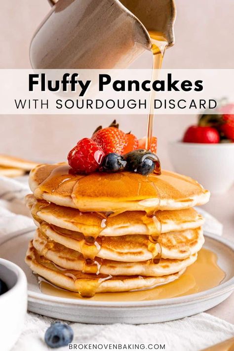 Simple Sourdough Discard Pancakes, Sourdough Discard Pancakes Small Batch, Sourdough Discard Pancakes Quick, Sourdough Starter Pancakes, Sourdough Discard Pancakes, Discard Pancakes, Sourdough Pancakes Recipe, Honey Pancakes, Sourdough Starter Discard Recipes