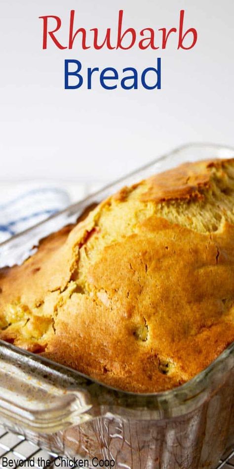 Homemade Rhubarb Bread made with bits of rhubarb and fresh squeezed orange juice. This delicious quick bread can be made with fresh or frozen rhubarb. Rhubarb Recipes Bread, Frozen Rhubarb Recipes, Dessert Loaves, Rhubarb Ideas, Rhubarb Bread Recipe, Rhubarb Bread, Fresh Squeezed Orange Juice, Yummy Things To Bake, Crisp Recipes