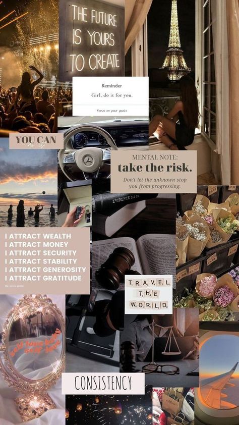 luxury life Board Themes, Vision Board Themes, A Better Me, Board Collage, Vision Board Collage, Manifesting Vision Board, Better Me, Vision Board Examples, Positive Quotes Wallpaper