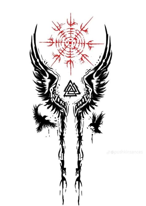 Tyr Tattoo Norse Mythology, Nordic Neck Tattoo, Nordic Chest Tattoo, Nordic Tattoo Men, Valkyrie Tattoo Men, Ygdrassil Tattoo, Sigma Tattoo, Nordic Tattoo Design, Nordic Tattoo Ideas