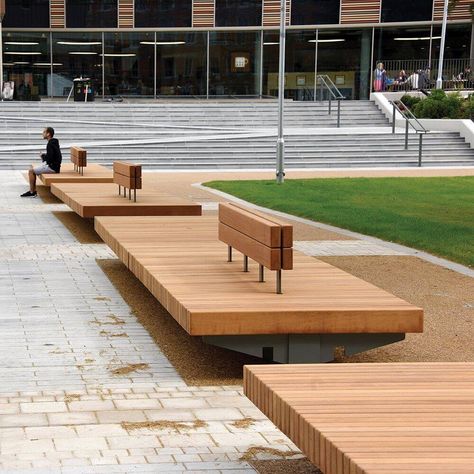 Park Bench Ideas, Bench Design Ideas, Urban Furniture Design, Bench Design, Parks Furniture, Urban Landscape Design, Outside Seating, Public Seating, Landscape Elements