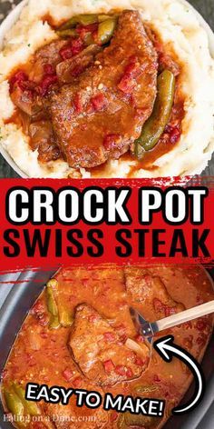 Minute Steak Recipes Crockpot Keto, Swiss Steak Recipes Crockpot Slow Cooker, Swiss Steak Recipes Crockpot, Swiss Steaks, Crockpot Swiss Steak Recipes, Crockpot Swiss Steak, Swiss Steak Crockpot, Steak Crockpot, Crock Ideas