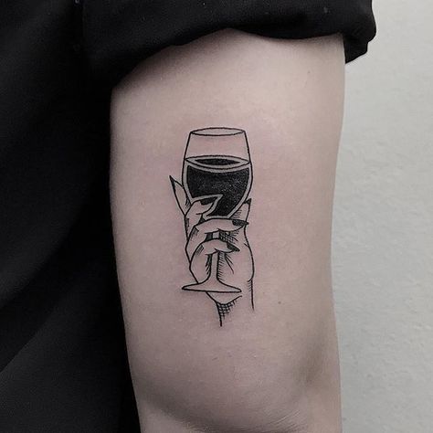 size matters    #Uncategorized Wine Tattoos For Women, Wine Tattoos, Wine Glass Tattoo, Wine Tattoo, Tattoos Drawing, Glass Tattoo, Amsterdam Tattoo, Gothic Tattoo, Tattoo Project