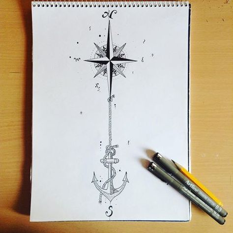 Anchor Tattoos, Compass Tattoo, Compass, Tattoos For Women, Tatting, Tattoo Ideas, Tattoos, Hair