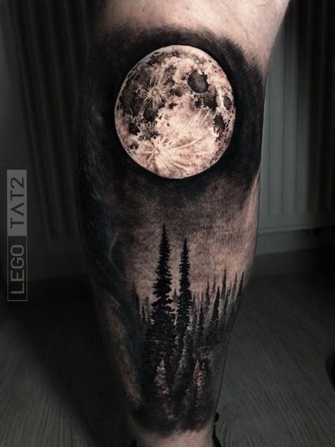 Natur Tattoo Arm, Tree Sleeve Tattoo, Tree Sleeve, Sky Tattoos, Night Tattoo, Nature Tattoo Sleeve, Tattoo Moon, Black Art Tattoo, Forest Tattoos