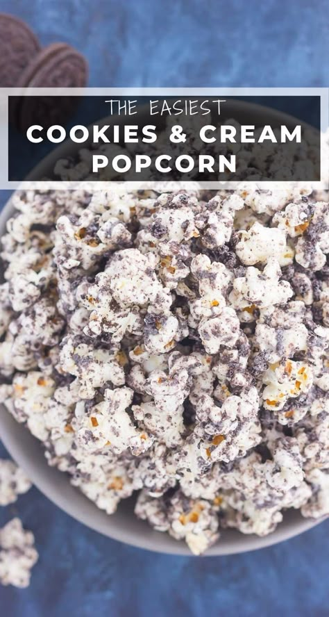 Oreo Popcorn, Flavored Popcorn Recipes, Popcorn Recipes Sweet, Popcorn Recipes Easy, Popcorn Flavors, Bake Sweets, Vegetarian Cookies, Popcorn Treats, Summer Foods