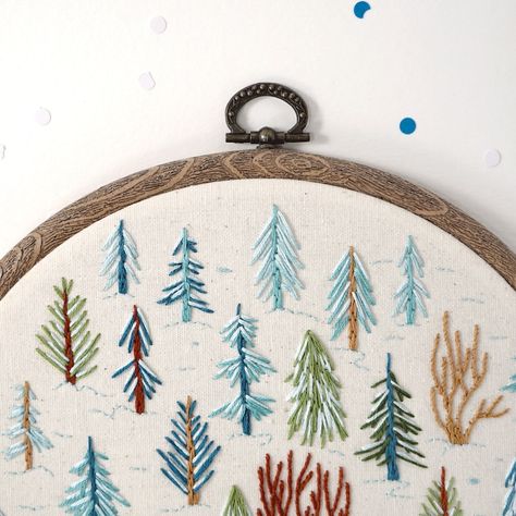 Hand Embroidery Pattern Winter Landscape Tiny House | Etsy Embroidery Designs By Hand, Winter Embroidery, Digital Embroidery Patterns, Christmas Embroidery Patterns, Hand Embroidery Pattern, Hand Embroidery Stitches, Embroidery Hoop Art, Embroidery For Beginners, Christmas Embroidery