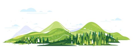 Free Vector | Watercolor mountain landscape Watercolor Mountain Landscape, Spruce Forest, Nature Tourism, Mountain Illustration, Green Mountains, Art Worksheets, Countryside Landscape, Forest Illustration, Watercolor Mountains