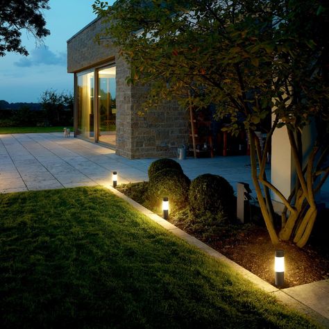 Garden luminaire with earth spike - Home  Garden | BEGA Rattan Floor Lamp, Solar Lantern, Outdoor Garden Lighting, Lantern Floor Lamp, Casa Exterior, Pathway Lighting, Solar Lanterns, Outdoor Lights, Outdoor Lanterns