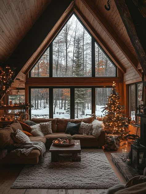 Attractive Log Cabins Montana Log Cabin, Canadiana Cottage Decor, Aesthetic Cabin In The Woods, Interior Design Log Cabin, Cabin Feel Home, Cozy Cabin Layout, Log Cabin Homes Interior Bedroom, Cabin Aesthetic Living Room, Small Log Home Interiors