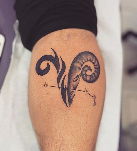 Although to some, zodiac tattoos might seem like the oldest trick in the book, we beg to differ very hard! Yes, sure, the topic itself is ages old and often used for tattoo designs, but this absolutely does not mean that zodiac tattoo designs are boring, bland, or hackneyed. Indeed, just take a look at this awesome tattoo gallery we compiled on the subject and have yourself convinced. Aries Tattoo Designs, Aries Symbol Tattoos, Flower Fire, Aries Ram Tattoo, Ankle Tattoo Men, Ram Tattoo, Card Tattoo Designs, Horoscope Tattoos, Meaning Art