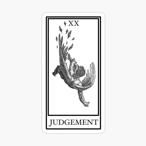 Get my art printed on awesome products. Support me at Redbubble #RBandME: https://www.redbubble.com/i/sticker/Judgement-Tarot-Card-by-eden-icarus/151079028.EJUG5?asc=u Judgement Tarot Card Tattoo, The Judgement Tarot, Jp Logo, Judgement Tarot, Judgement Tarot Card, Tarot Card Tattoo, Tarot Tattoo, Card Tattoo, Tarot Card