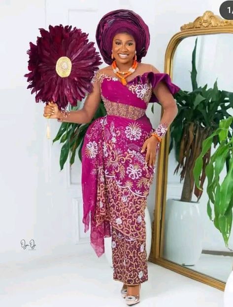 Vintage Material Gown Styles For Ladies, Latest George Styles For Traditional Wedding, Traditional Marriage Outfit For Women, Igbo Blouse Styles For Wrapper 2024, Nigerian Traditional Marriage George Styles, Igbo Bride First Outing Attire, Nigerian Wedding Dresses Traditional Edo, Nigerian Traditional Dresses, Materials Gown Style