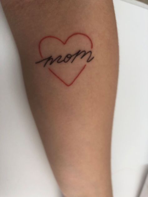 Heart Writing Tattoo, Word In Heart Tattoo, Aesthetic Mom Tattoo, Ur Mom Tattoo, Mom In Heart Tattoo, Mom Heart Tattoo Simple, Tattoo About Mom, Mom Heart Tattoos, Heart Tattoo With Name