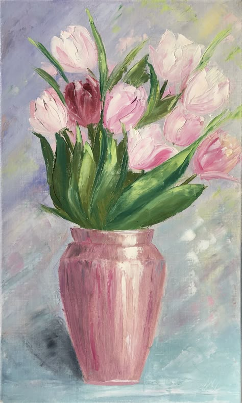 Vase Painting Ideas Canvas, Still Life Painting Easy, Prophetic Painting, Colorful Canvas Art, Acrylic Painting Inspiration, Acrylic Painting Flowers, Simple Canvas Paintings, Cute Paintings, Botanical Drawings