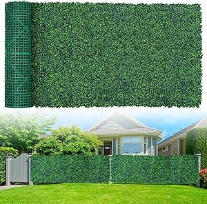 Grooy Artificial Boxwood Roll Panels,40"x 120"(33.33 sq.ft) UV-Anti Faux Ivy Leaves Privacy Fence Screen Grass Wall Roll Panels for Indoor Home Decor and Outdoor Garden Backyard Privacy Fence Diy, Backyard Fence Decor, Rich Accessories, Artificial Wall, Fence Screen, Privacy Fence Screen, Indoor Home Decor, Artificial Plant Wall, Grass Wall