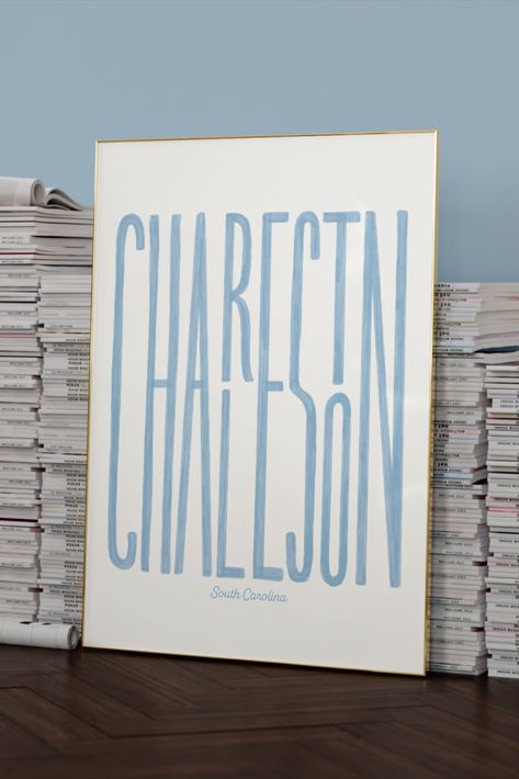 This Charleston print is perfect for your South Carolina home! Whether you live in Charleston or long for Charleston, this hand drawn poster is the perfect addition to your home. Perfect for Airbnbs, dorm rooms or summer homes. Available in 4 different ratios that translate to almost every possible size, this digital download is a quick and easy way to add a unique look to your home. Charleston Room Decor, Charleston Art Print, Charleston Wall Art, Charleston Prints, South Carolina Decor, Charleston Painting, Charleston Home Decor, Charleston Apartment, Charleston Design