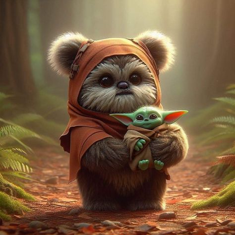 Ewok Tattoo, Baby Star Wars Characters, Ewoks Star Wars, Ewok Baby, Yoda Pictures, Yoda Drawing, Star Wars Shoes, Minion Baby, Yoda Funny