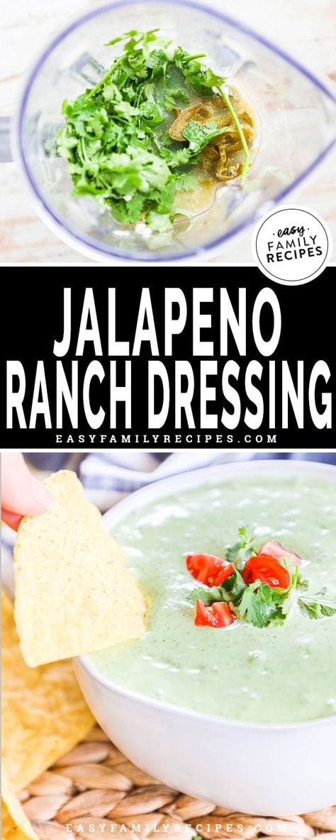 BEST RANCH DRESSING EVER! This Jalapeno Ranch dressing is just like the dip they give you at Chuys Mexican restaurant! It is tangy with a little bit of a kick and perfect for drizzling over a salad or dipping chips in. The Jalapeño Ranch is creamy and delicious made with ranch mix, buttermilk, jalapenos, cilantro, salsa verde and lime. You can make it fast in the blender or food processor! Homemade Ranch Mix, Jalapeno Ranch Dressing, Jalapeño Ranch, Menu Planning Ideas, Cilantro Salsa, Fajita Marinade, Ground Turkey Tacos, Homemade Dressings, Dressing For Fruit Salad