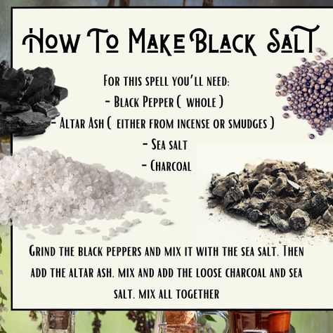 Diy Black Salt, Black Salt Uses, Salt Spells, Black Salt Witchcraft, Salt Witchcraft, Witch Salt, Witches Alphabet, Psychic Development Learning, Hoodoo Magic