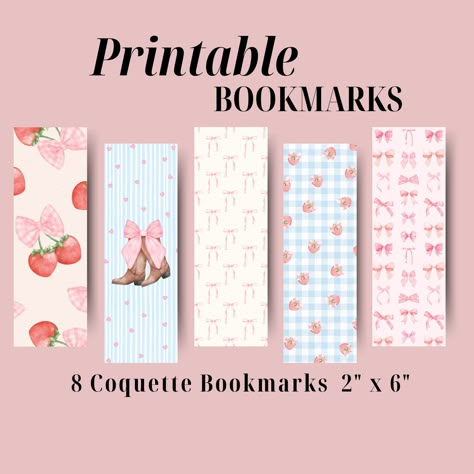 Bookmark To Print, Bookmarks Printable Aesthetic, Coquette Bookmark, Printable Bookmarks Aesthetic, Printable Bookmarks, Bookmark Printable, Free Printable Bookmarks, Bookmark Printing, Pastel Designs