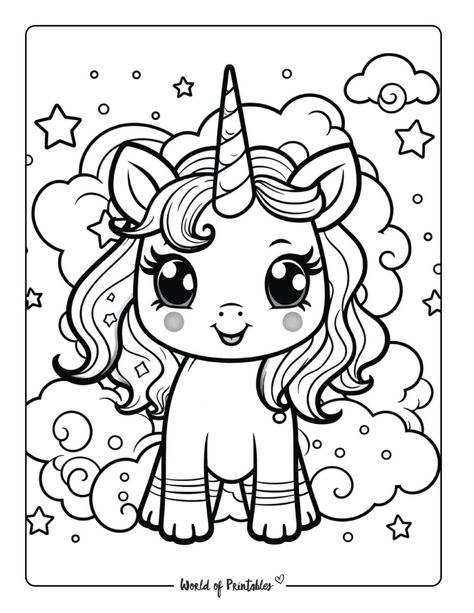 The Best Unicorn Coloring Pages For Kids & Adults - World of Printables Unicorn Pictures To Color, Unicorn Coloring Pages For Kids, Fargelegging For Barn, Free Kids Coloring Pages, Coloring Drawing, A Coloring Page, Unicorn Coloring, Prințese Disney, صفحات التلوين