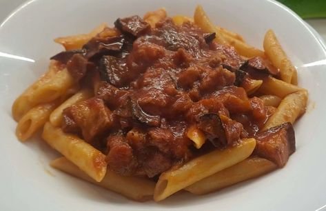 Penne With Sausage, Pasta Alla Norma, Ground Sausage, Italian Cooking, Pork Sausage, Italian Pasta, Ground Pork, Pasta Dishes, Eggplant