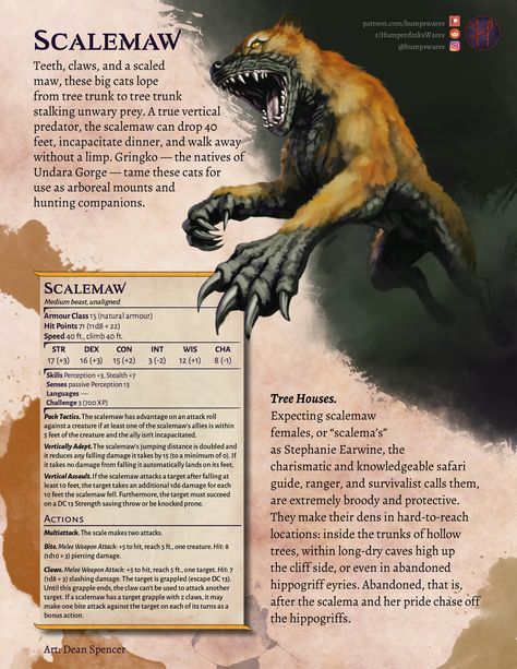 Scalemaw - CR 3 Beast [parchment] | Humperdink's Wares on Patreon Dnd Beasts, Homebrew Monsters, Dm Ideas, Dungeons And Dragons Races, Dnd Stats, Wild Shape, Mythical Monsters, Dungeons And Dragons 5e, Dungeons And Dragons Classes