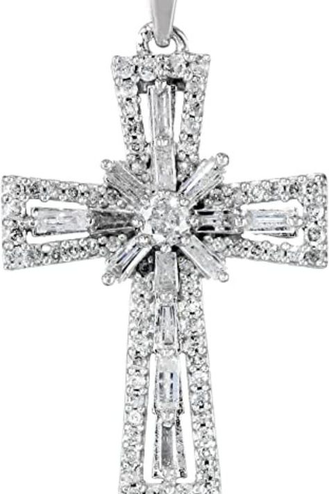 Amazon Collection 10K White Gold Diamond Cross Pendant Necklace (1 cttw), 18" Material Metal Country of Origin India Diamond Cross Pendants, Amazon Essentials, Diamond Cross, Cross Pendant Necklace, White Gold Diamonds, White Diamond, Cross Pendant, Gold Diamond, Shoes Jewelry