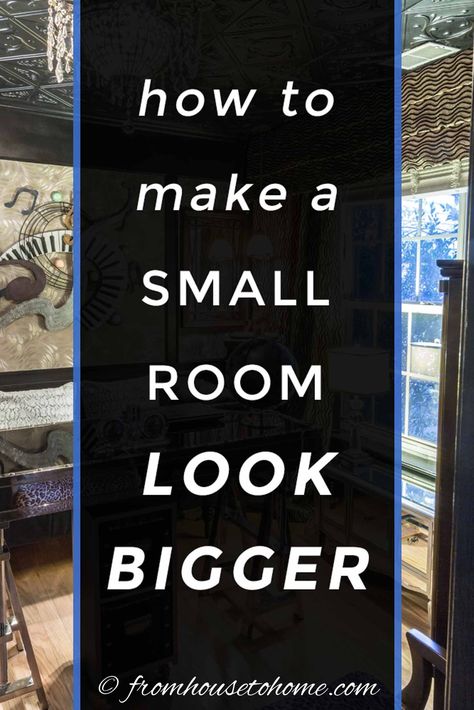 If you have small rooms in your house or apartment, you know it can be tricky to make them feel comfortable and not crowded. I have used these decorating tips for making small rooms look bigger in my small bedroom, small bathroom and small living room...and they really do work! #fromhousetohome #homedecorideas #homedecorating #decoratingtips #smallrooms #diychristmas Making Small Rooms Look Bigger, Small Room Look Bigger, Long Narrow Rooms, Small Space Decorating, Room Look Bigger, Curved Floor Lamp, Small Bedroom Decor Ideas, Glass Dining Room Table, Interior Decorating Tips