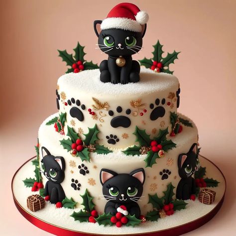 Kitten Cake, Birthday Cake For Cat, Xmas Cake, Magic Cake, Animal Cakes, Cake Decorating Designs, Cat Cake, Crazy Cakes, Pretty Birthday Cakes