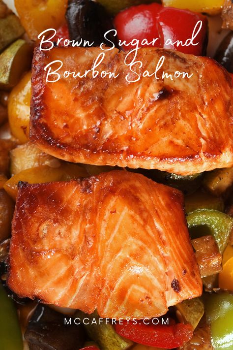 Sweet, smoky, and perfectly glazed – this Brown Sugar and Bourbon Salmon is a deliciously bold dish that's easy to make! 🍣🥃 The perfect balance of rich flavors in every bite. #BourbonSalmon #SweetAndSavory #SeafoodLovers #GrilledSalmon #FlavorfulEats Brown Sugar Bourbon Salmon, Bourbon Salmon Recipes, Bourbon Salmon, Bourbon Glazed Salmon, Brown Sugar Salmon, Salmon Appetizer, Sweet Bourbon, Recipes Fish, Bourbon Glaze