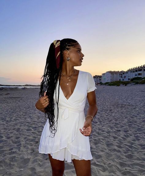 Hairstyles For Braided Hair, Black Femininity Aesthetic, Beach Braids, Femininity Aesthetic, Hairstyles 2024, Vacation Aesthetic, Black Femininity, Lou Lou, Braided Hair