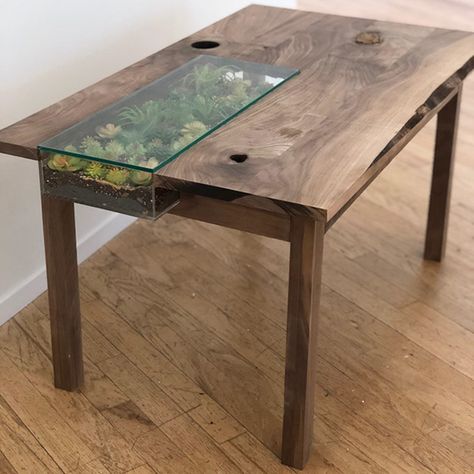 Terrarium Table Top, Plant Table Ideas, Diy Plant Table, Terrarium Furniture, Dog Room In Garage, Wooden Terrarium, Terrarium Coffee Table, Plant Coffee Table, Room In Garage