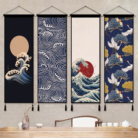 Japan Ukiyoe Hanging Scroll Painting Canvas Posters And Prints Wall Art Wall Pictures For Living Room Home Decor Paintings|Painting & Calligraphy|Home & Garden - AliExpress Japanese Style Living Room, Future Room, Japanese Wall Art, Japanese Decor, Japanese Wall, Tapestry Wall Art, Handmade Decor, Art Japonais, Home Decor Paintings