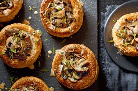 Creamy mushroom vol-au-vents recipe Volauvent Recipes, Mushroom Vol Au Vent, Tesco Recipes, Recipe Mushroom, Food Savoury, Pastry Case, Starter Recipes, Tesco Real Food, Biscuit Rolls