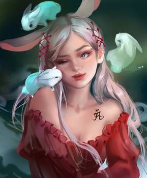 Chinese Zodiac Rabbit, Clipuri Video, Zodiac Art, Realistic Art, Arte Fantasy, Chinese Zodiac, Digital Art Girl, Dnd Characters, Character Inspiration