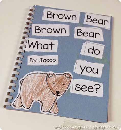 Brown Bear Class Book (free; from Doodle Bugs Teaching) Bear Activities Preschool, Readers Workshop Kindergarten, Second Week Of School, Brown Bear Brown Bear Activities, Brown Bear Book, Burgundy Room, Book Themed Activities, Bear Activities, Class Books