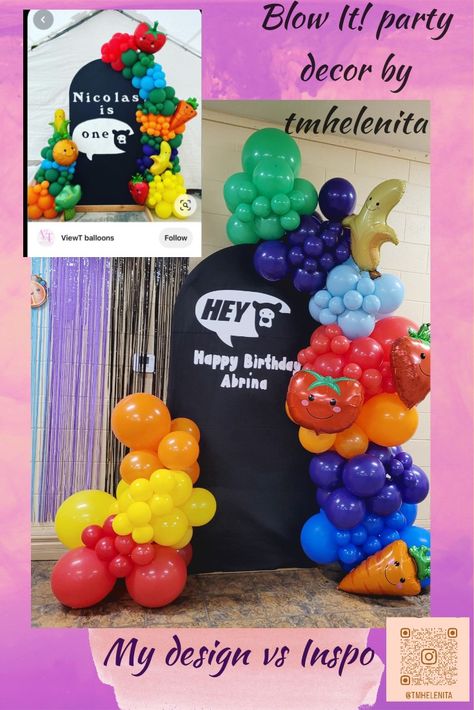 Hey Bear!, birthday themed party. Hey Bear Birthday Party, Dancing Fruit, Hey Bear, Decor For Birthday, Baby Birthday Ideas, Bear Birthday Party, Fruit Party, 1st Bday Ideas, Birthday Party Balloon