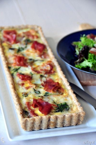 uTry.it: Spinach, Brie and Prosciutto Tart with Pecan Crust Brie And Prosciutto, Pecan Crust, Salad Greens, Brunch Buffet, Savory Tart, Quiche Recipes, Breakfast Brunch Recipes, Tart Recipes, Sunday Brunch