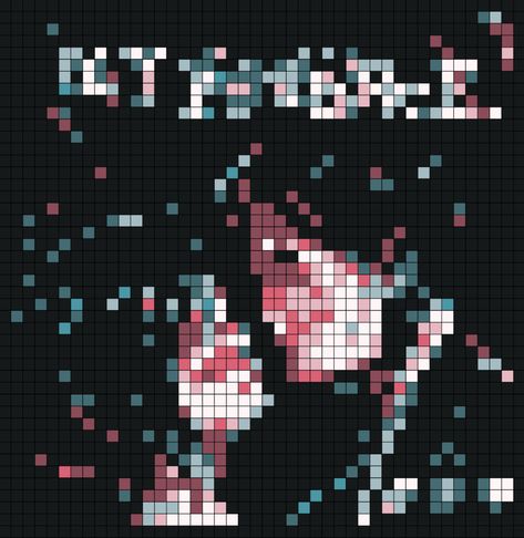 Crochet Grid Album Cover, Pixelated Album Cover, Hozier Pixel Art, Mcr Alpha Pattern, My Chemical Romance Perler Beads, Cross Stitch Album Covers, Perler Bead Patterns Album Covers, Mcr Perler Bead Patterns, Mcr Embroidery