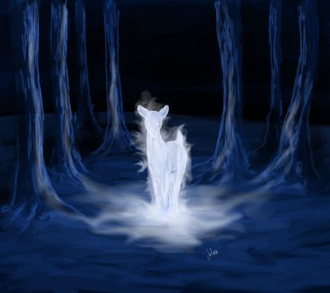 Doe Patronus, the true sign of undying, unending love. Doe Patronus Art, Doe Patronus Aesthetic, Severus Snape Patronus, Patronus Art, Snape Patronus, Doe Patronus, Harry Potter Painting, Always Harry Potter, Potter Tattoo