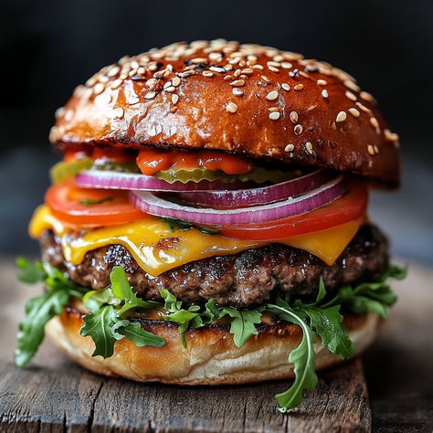 The cheeseburger is an iconic American invention, said to have been first created in the 1920s when a young chef decided to add a slice of cheese on top of a hamburger. The idea quickly caught on, and the cheeseburger became a staple on diner menus across the country. 

#ClassicCheeseburger #CheeseLovers #UltimateBurger #GrillMasters #BurgerPerfection #ComfortFood #AllAmericanBurger #BurgersAndFries Slice Of Cheese, Ultimate Burger, Diner Menu, The 1920s, Cheeseburger, Diner, Comfort Food, Sandwiches, Grilling